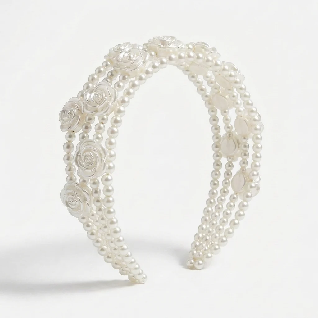 Pearl Rose Layered Headband