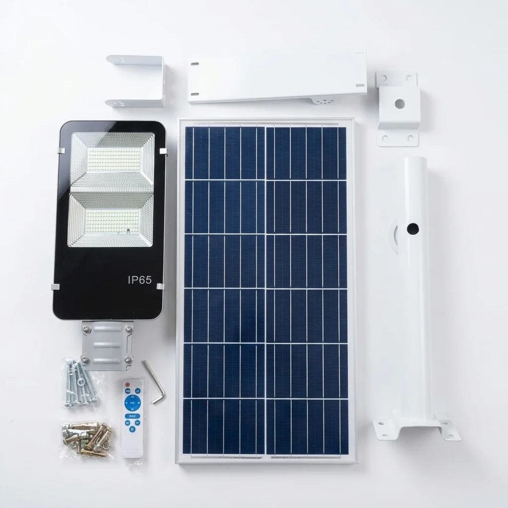 100W Solar Street Light with Pole Bracket & Remote