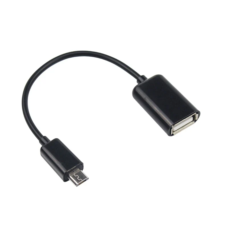 Micro USB to USB OTG Converter Adapter connecting peripherals to devices.