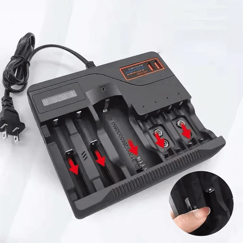 Perfect Dealz Smart Multi-Slot Battery Charger for Rechargeable Batteries