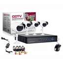 4 Channel CCTV Internet Phone Viewing System includes four cameras and a recording device for home security.