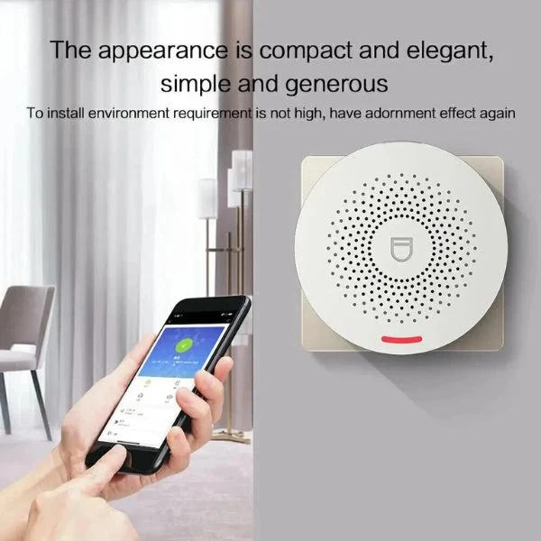 Smart Wifi Home Alarm System Kit with compact design and smartphone control for easy home security.