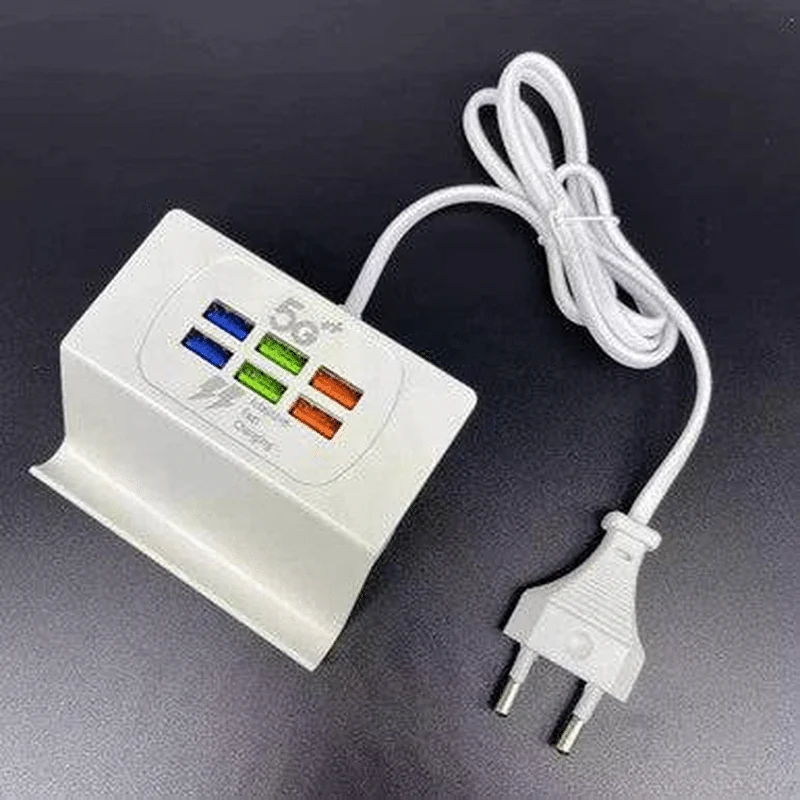 6-Port Fast USB Charging Station with Smart Power Distribution