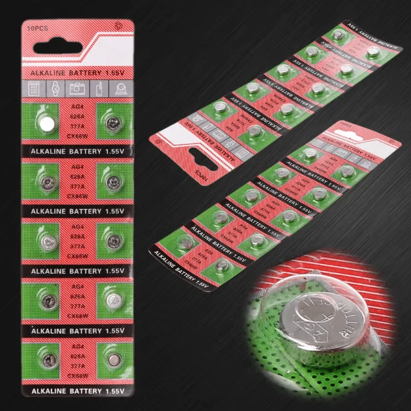 10 Piece AG4 Button Cell Batteries 1.55V